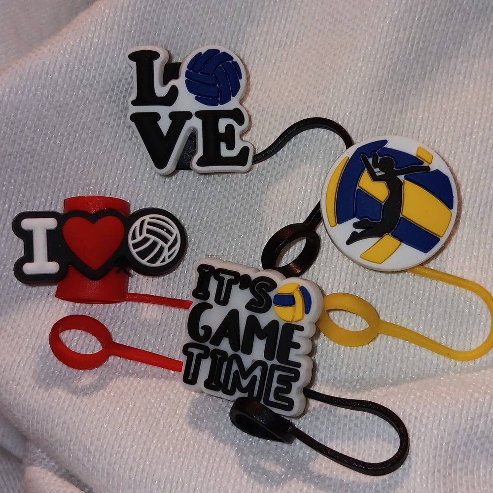 Stanley 10MM Straw Toppers 4   Pack (#23) Volleyball